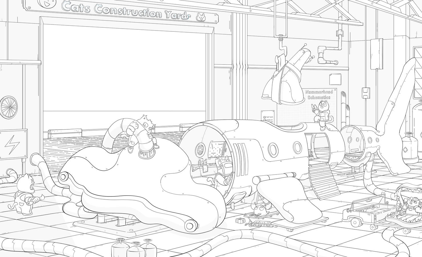 Shark Hanger Line art – Clip Studio Paint EX