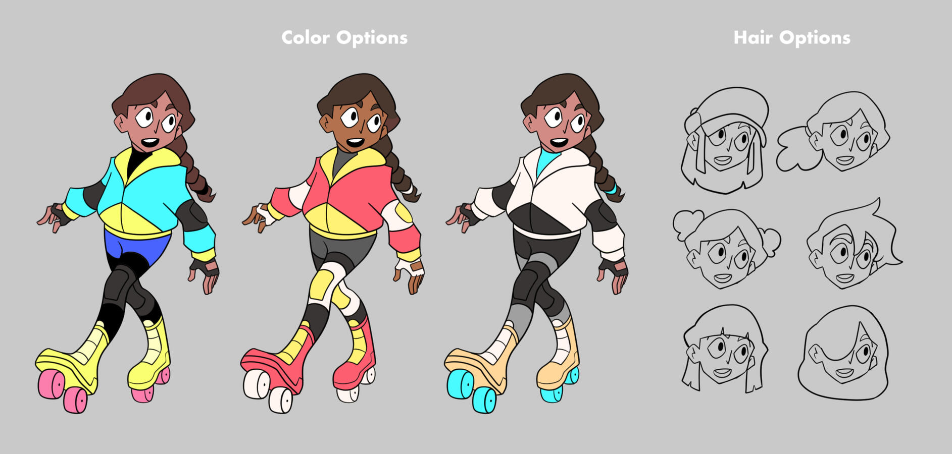 Rollerskate Gal: Color, Hair Options – Clip Studio Paint EX